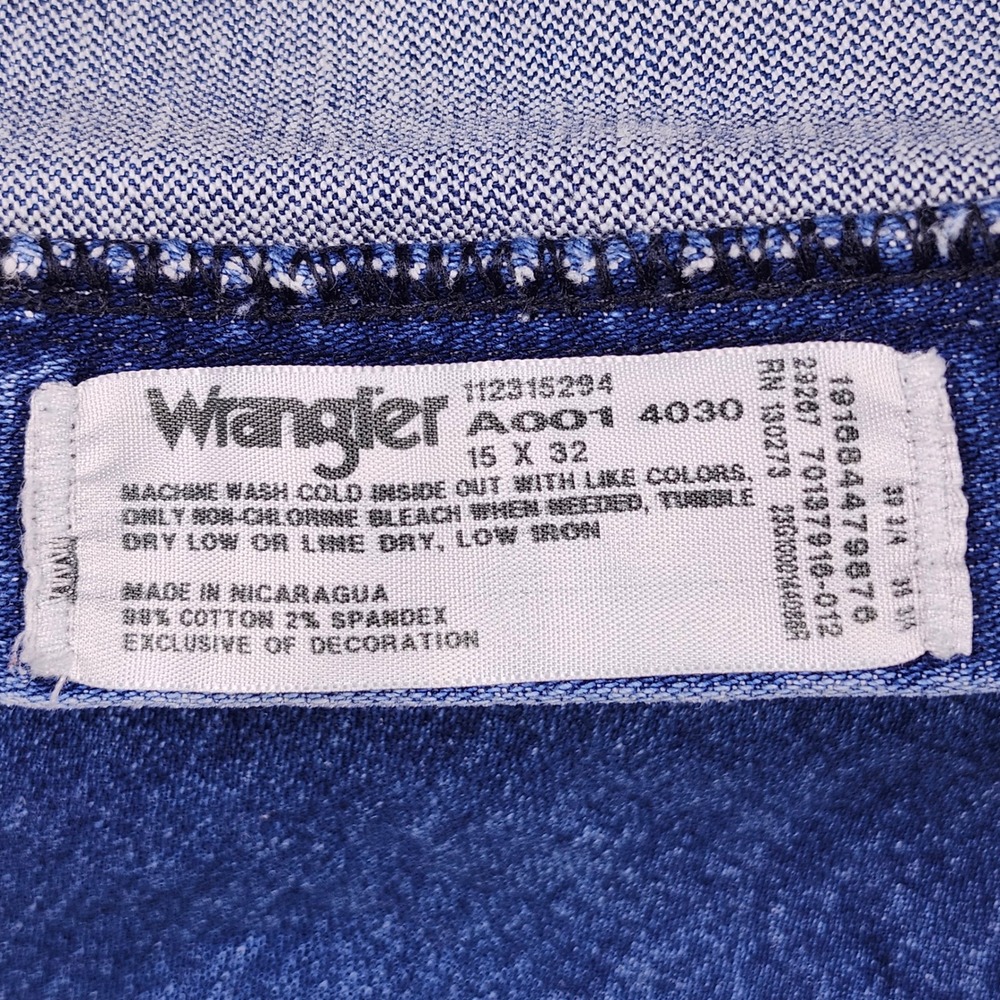 Wrangler Womens Cowboy Cut Slim Fit Jeans 15x32 (34x31) Blue Stonewashed Stretch - Picture 2 of 11